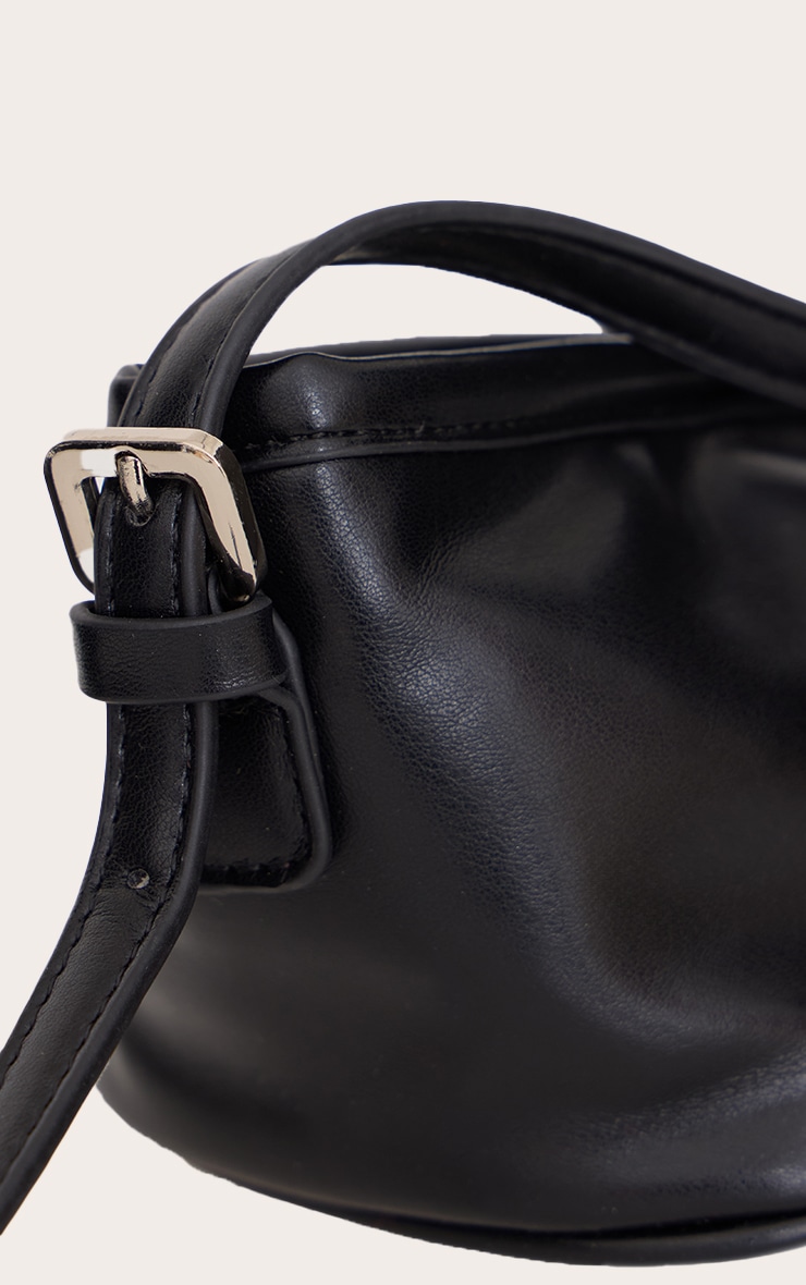 Black PU Slim Buckle Strap Shoulder Bag image 3