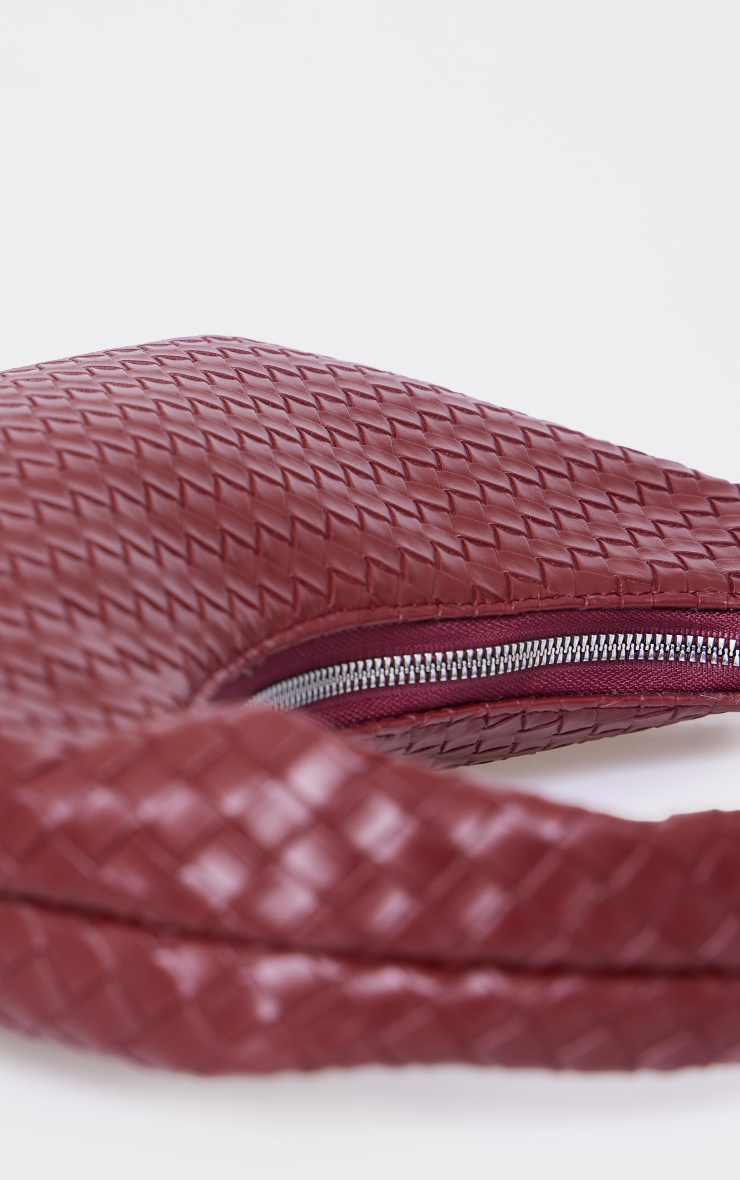 Sac à main en PU tissé bordeaux image 4