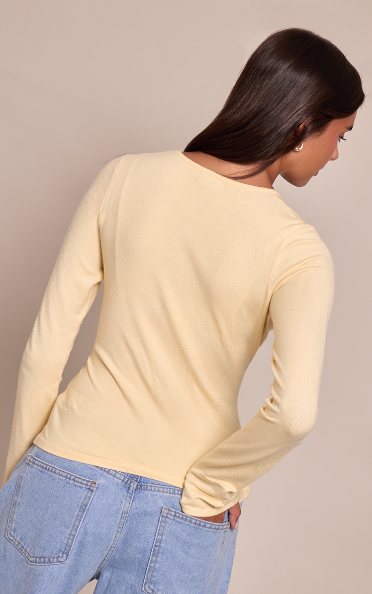 Butter Cream Button Through Fine Knit Cardigan image 2