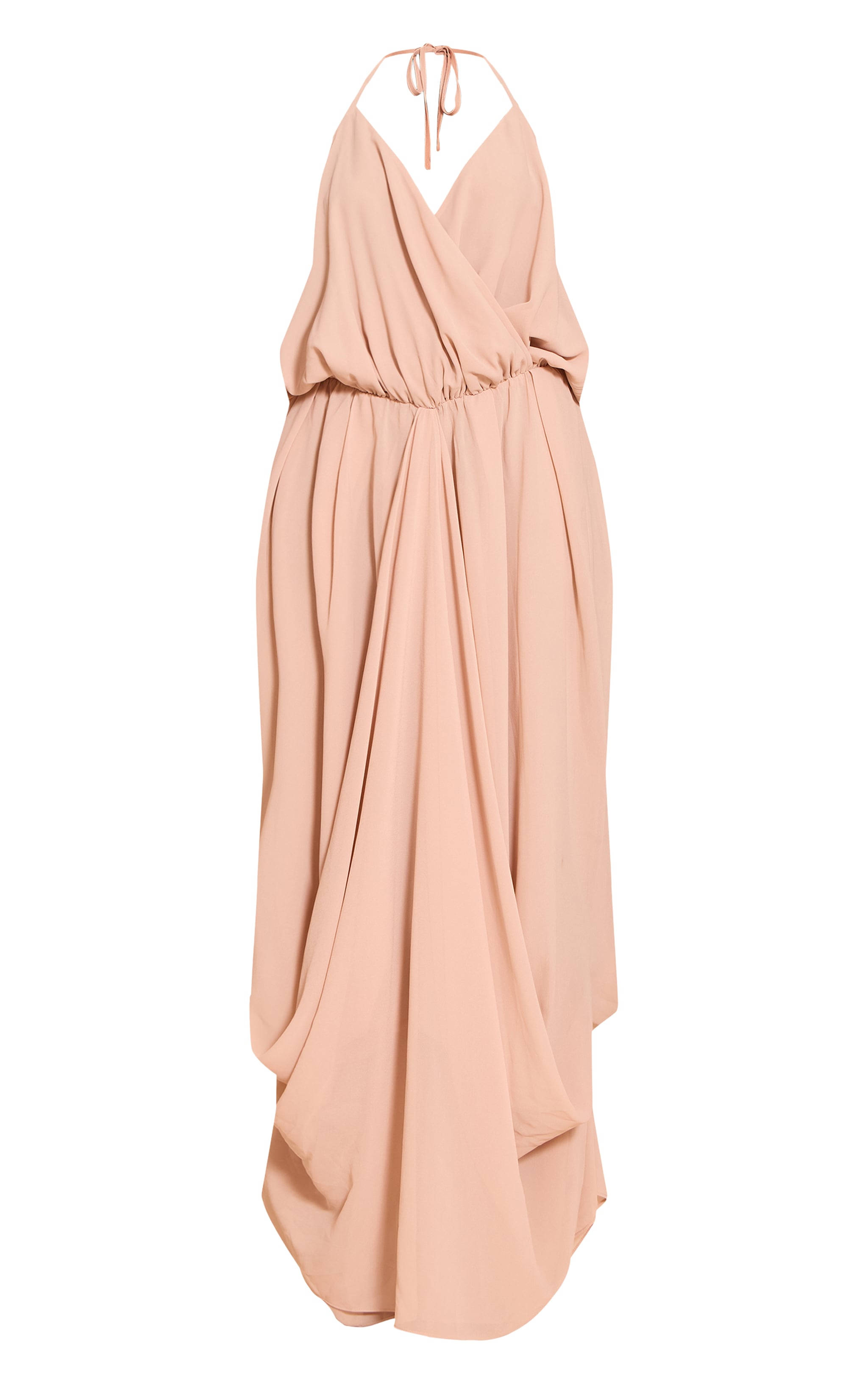 Beige Chiffon V Neck Maxi Dress image 5
