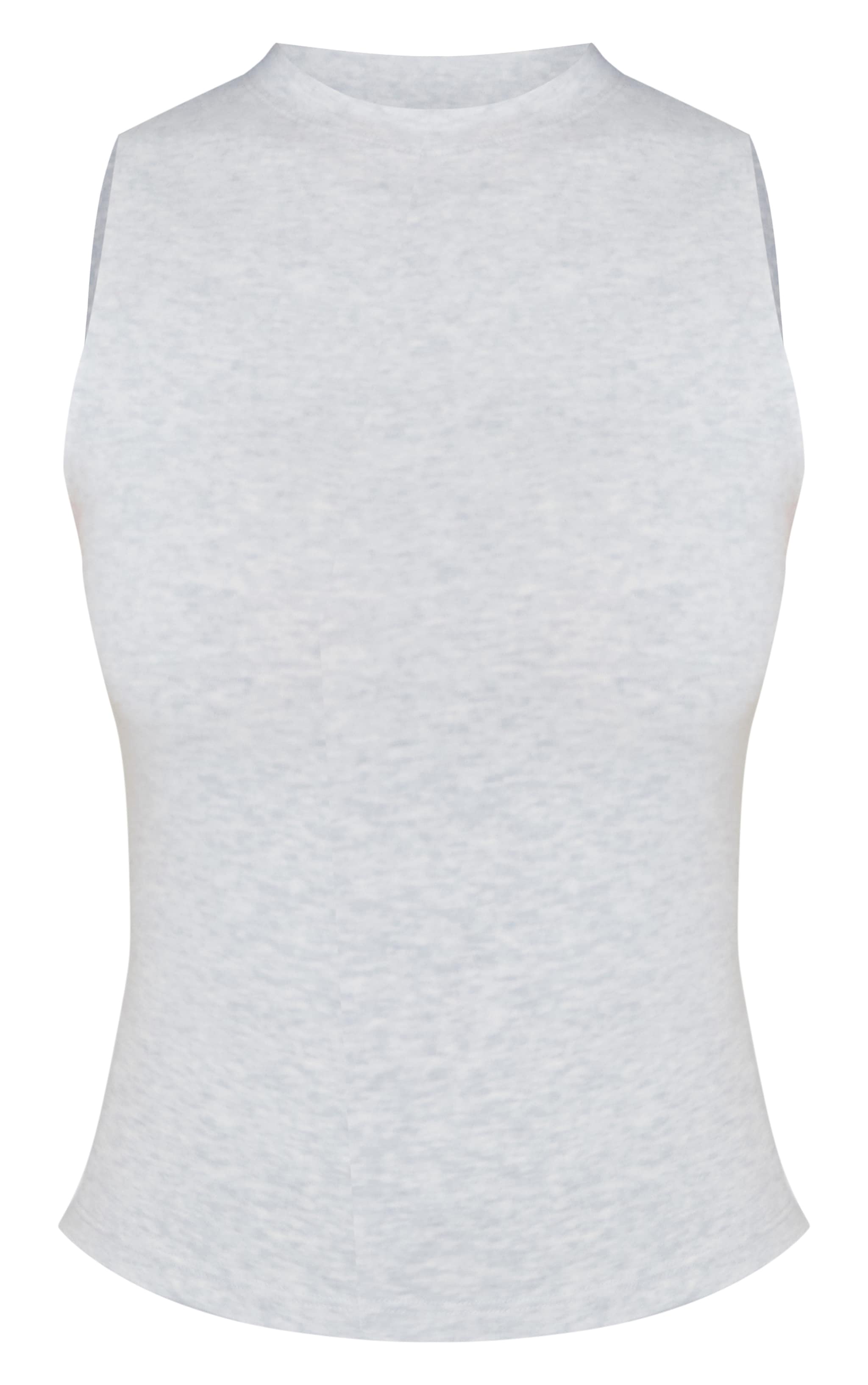 Petite Ash Grey Sculpt Sleeveless Longline Gym Top image 5