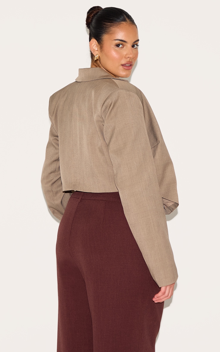 Plus Grey Pointed Hem Cropped Blazer image 2
