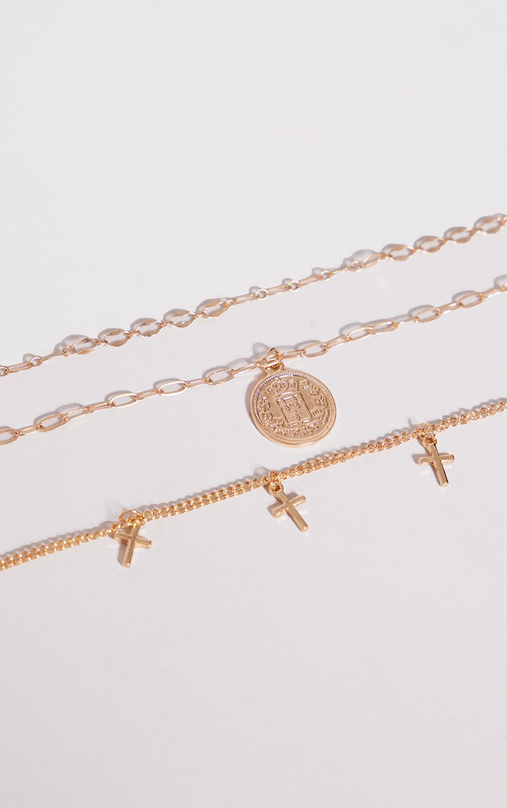 Gold Cross Layered Bracelet image 3