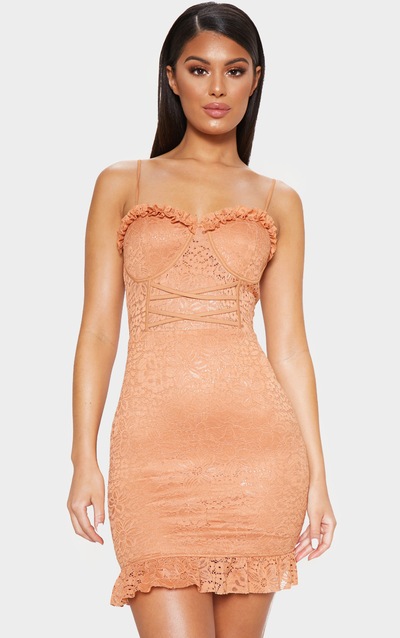 Lace bodycon dress with open back up to 50% off at shopstyle uk Mesh dresses sheer dresses fishnet dresses prettylittlething