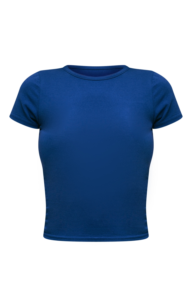 Navy Basic Cotton Short Sleeve T Shirt image 5