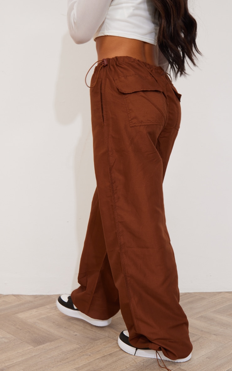 Petite Chocolate Low Rise Parachute Pants image 3