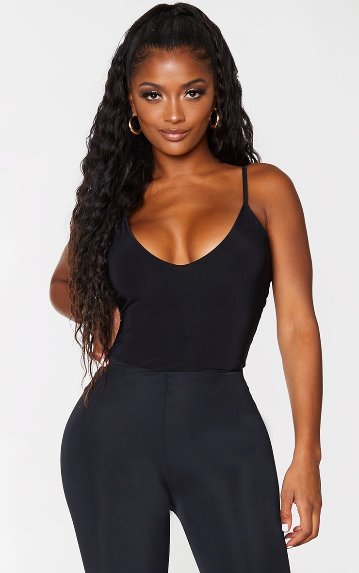 Shape Black Slinky Double Layer Bodysuit