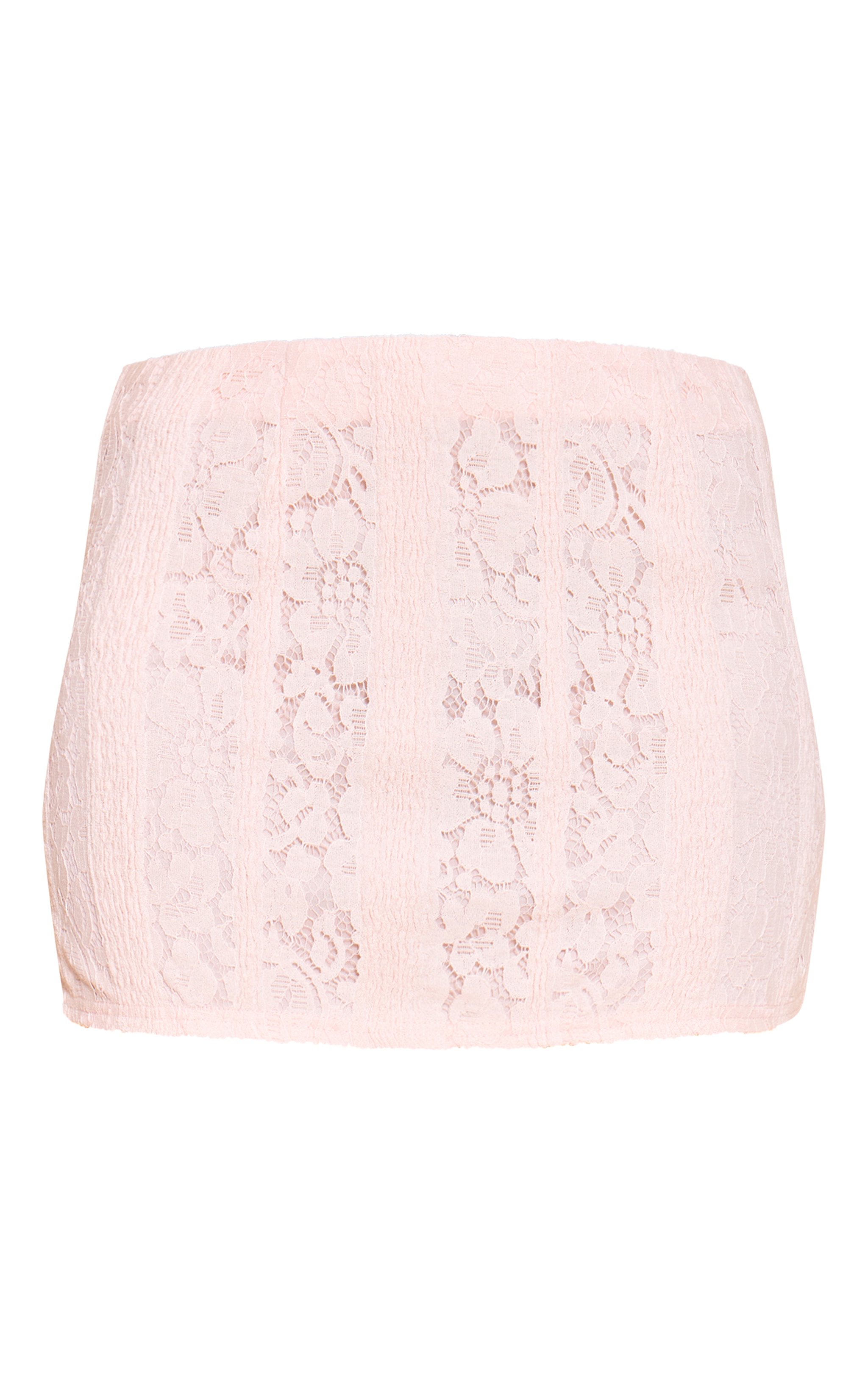 Pale Pink Lace Woven Mini Skirt image 6