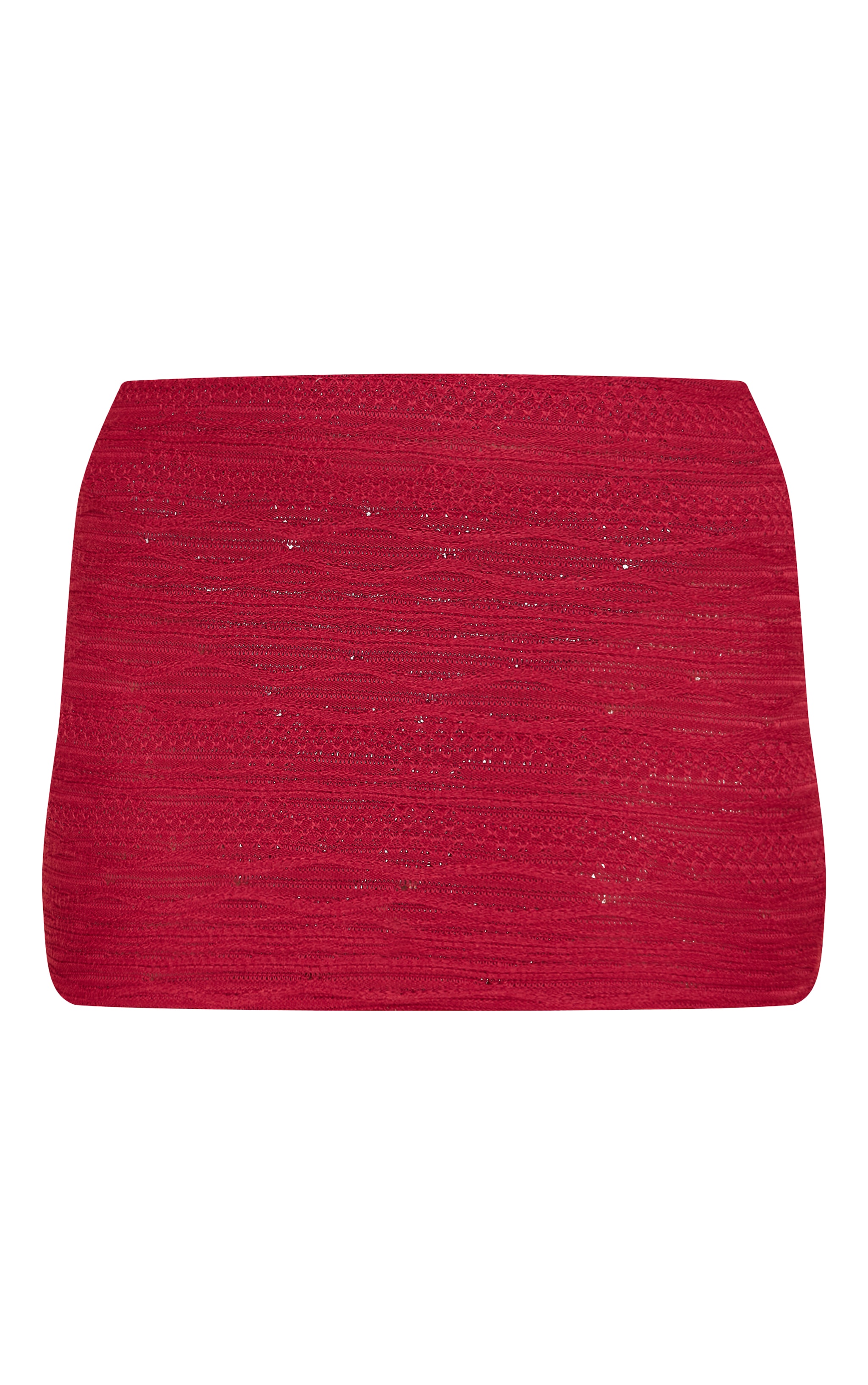 Red Textured Bead Mini Skirt image 6