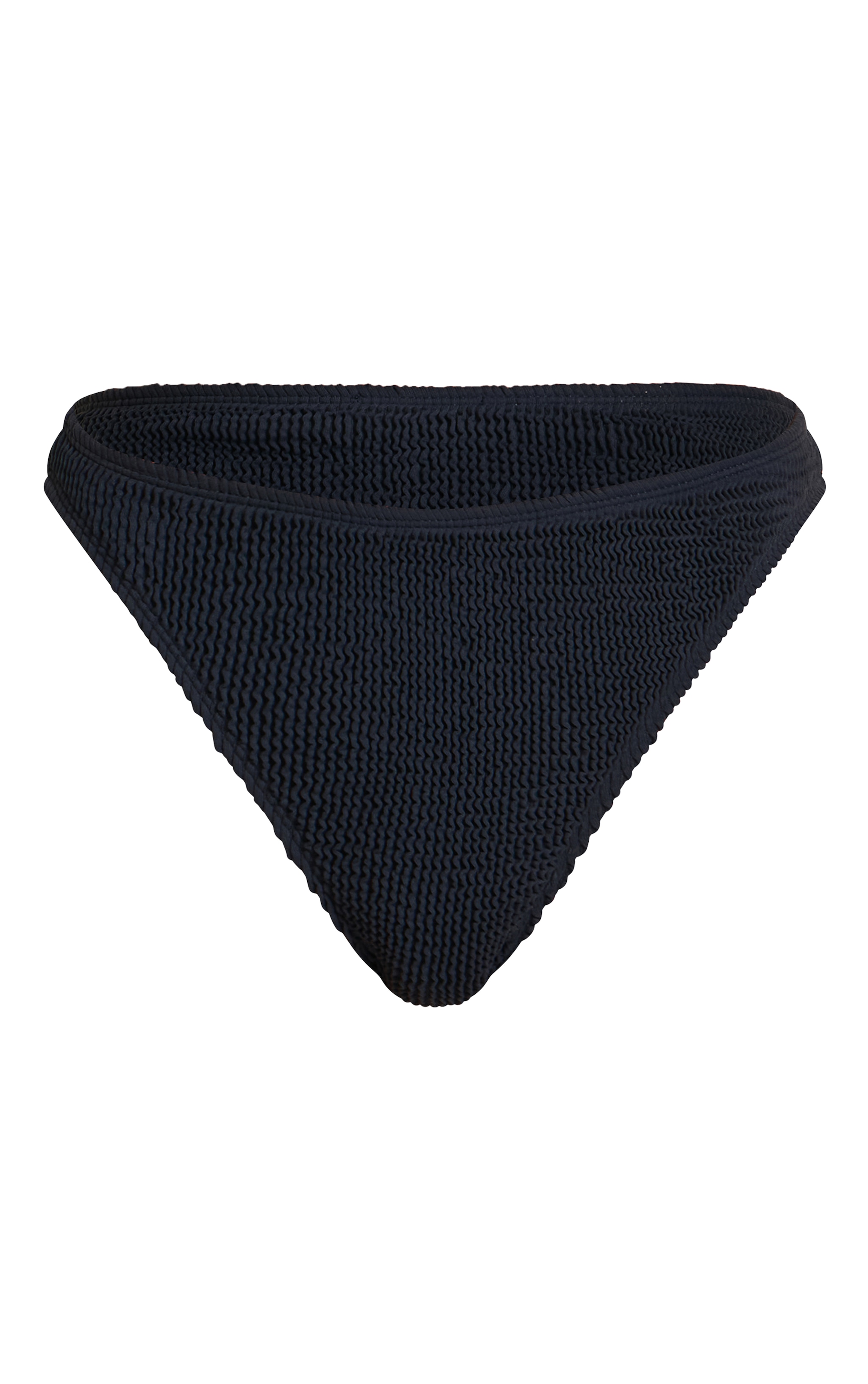 Navy Crinkle Bandeau Knot Front Bikini Top image 5
