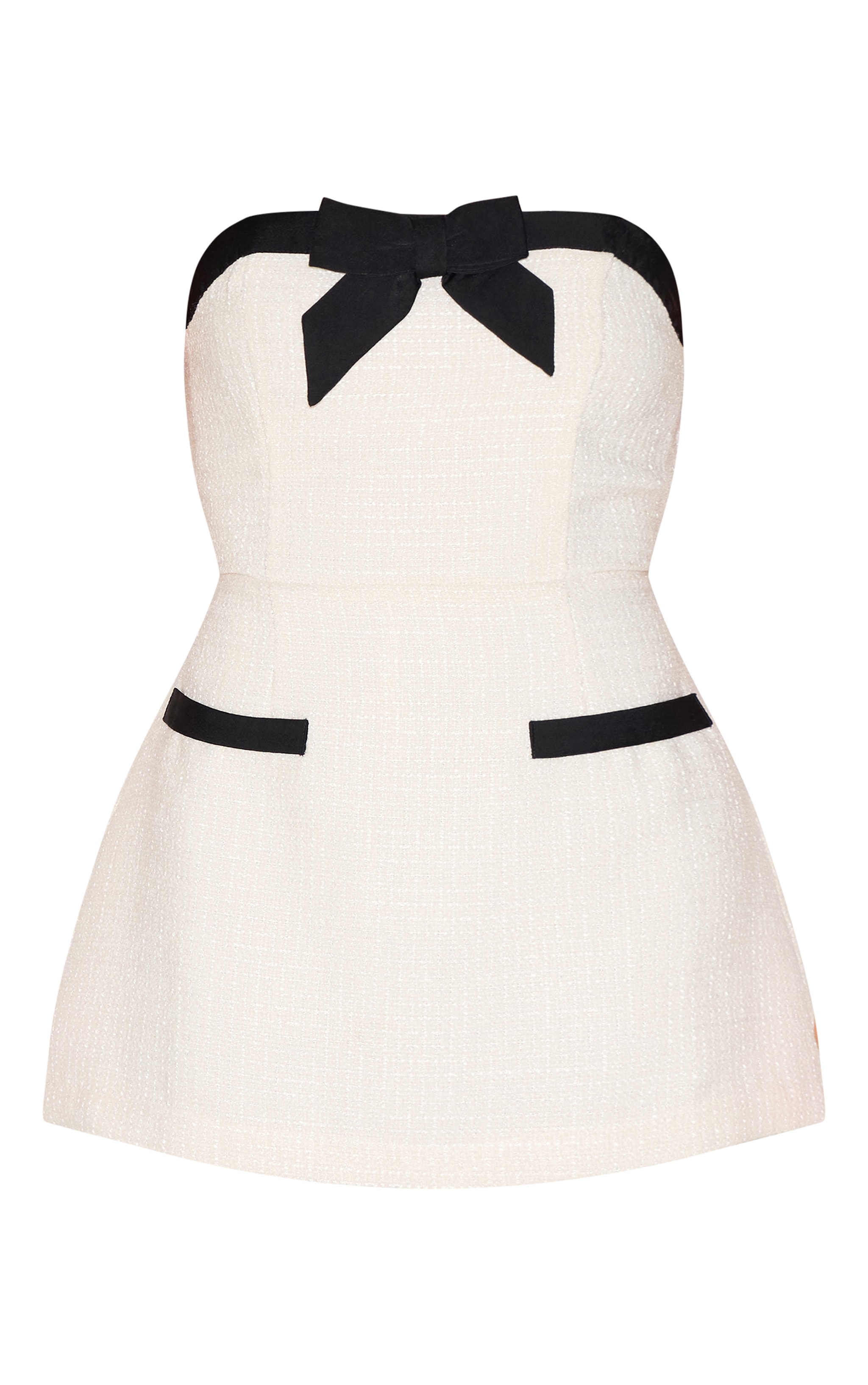 Petite White Jacquard Bandeau Playsuit image 5