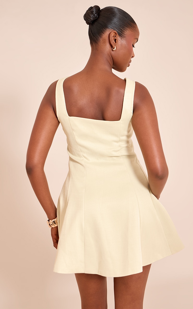 Lemon Woven Straight Neck Sleeveless Shift Dress image 2