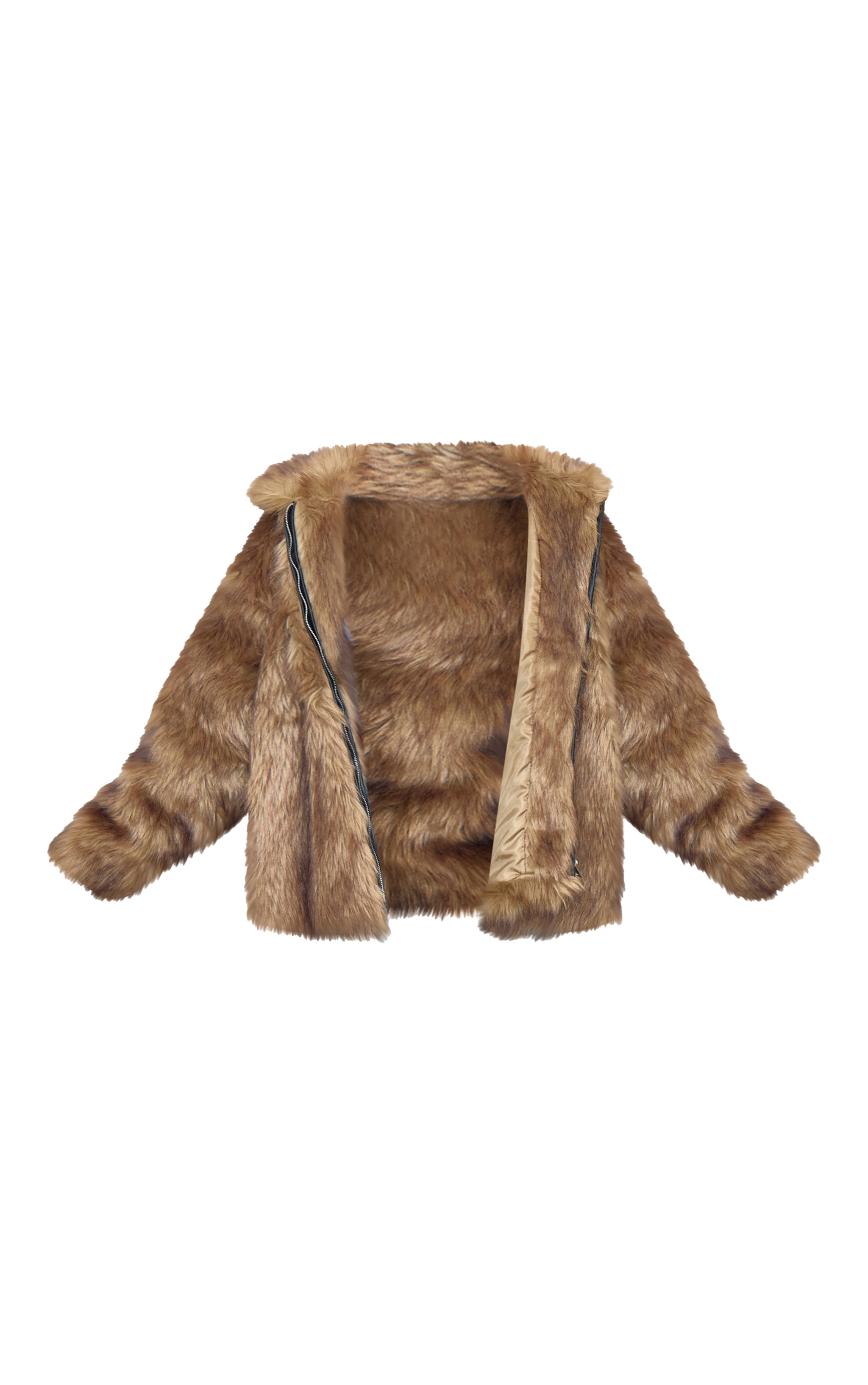 Plus Dark Brown Faux Fur Oversized Coat image 2