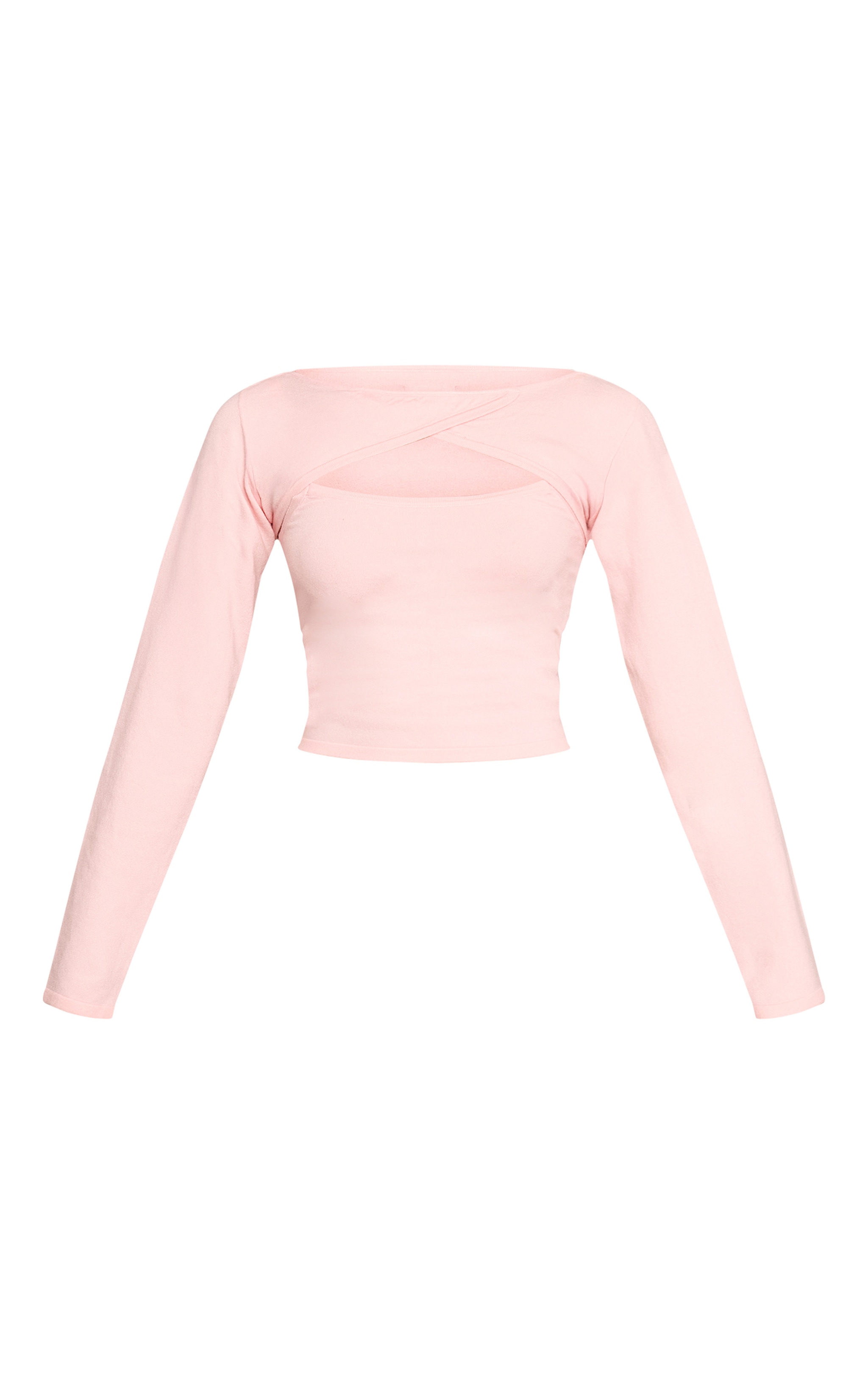 Pink Fine Knit Trim Detail Wrap Cardigan image 5