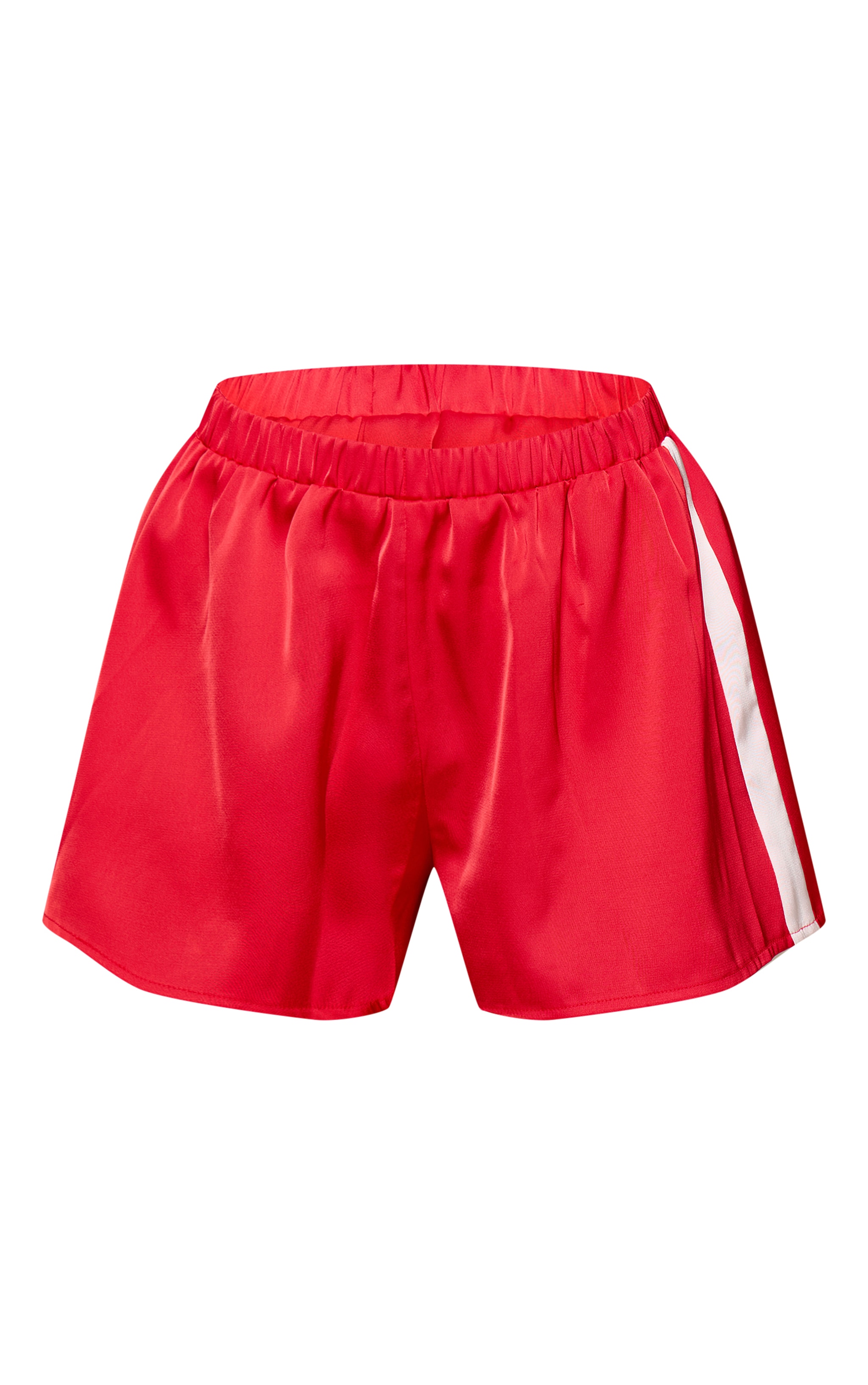 Red Contrast Stripe Waistband Detail Shorts image 6