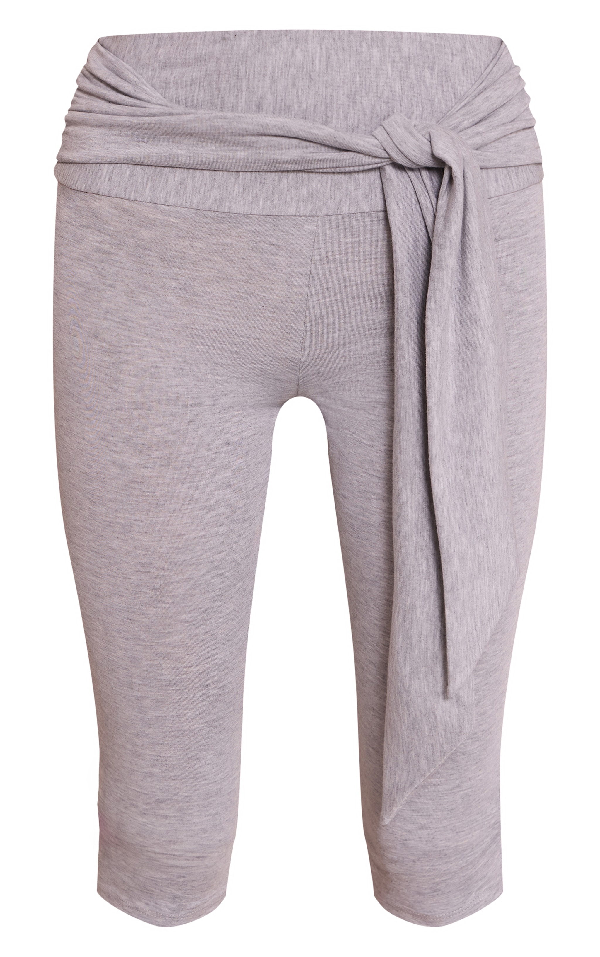 Grey Marl Jersey Wrap Waist Detail Capri image 5