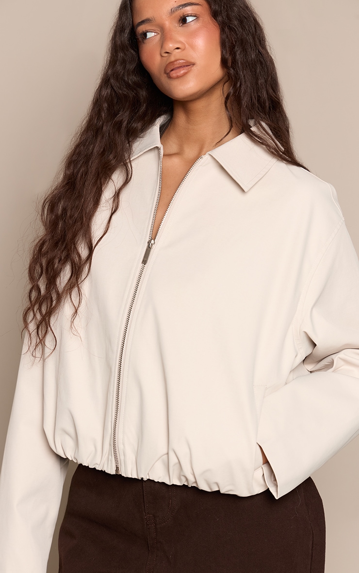 Stone Trench Fabric Gathered Hem Jacket image 1