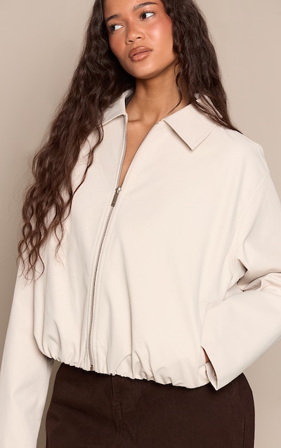 Stone Trench Fabric Gathered Hem Jacket