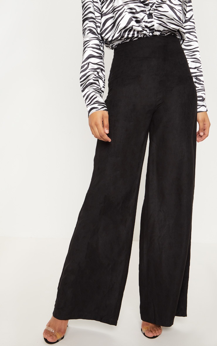 Black suede trousers Clearance