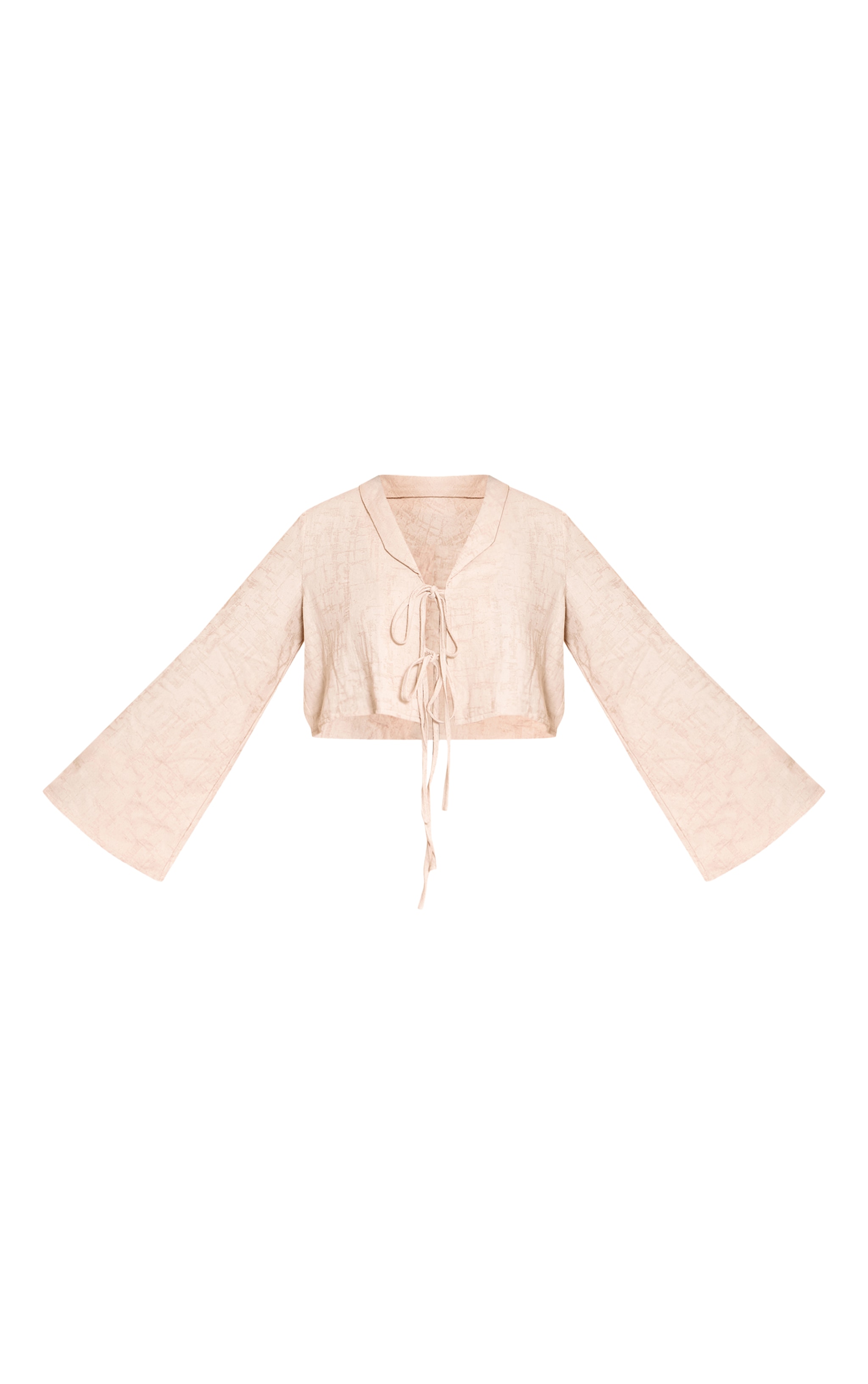 Plus Sand Textured Lightweight Woven Tie Front Shirt image 5