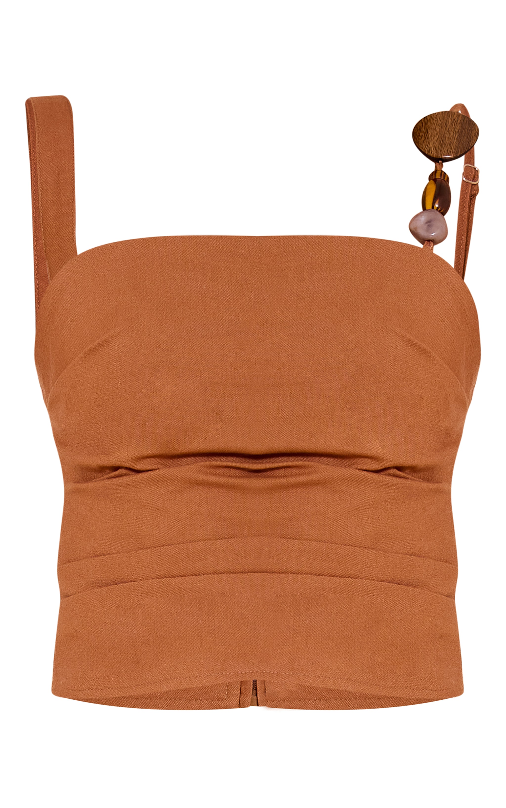 Chesnut Woven Resin Bead Detail Cami Top image 5