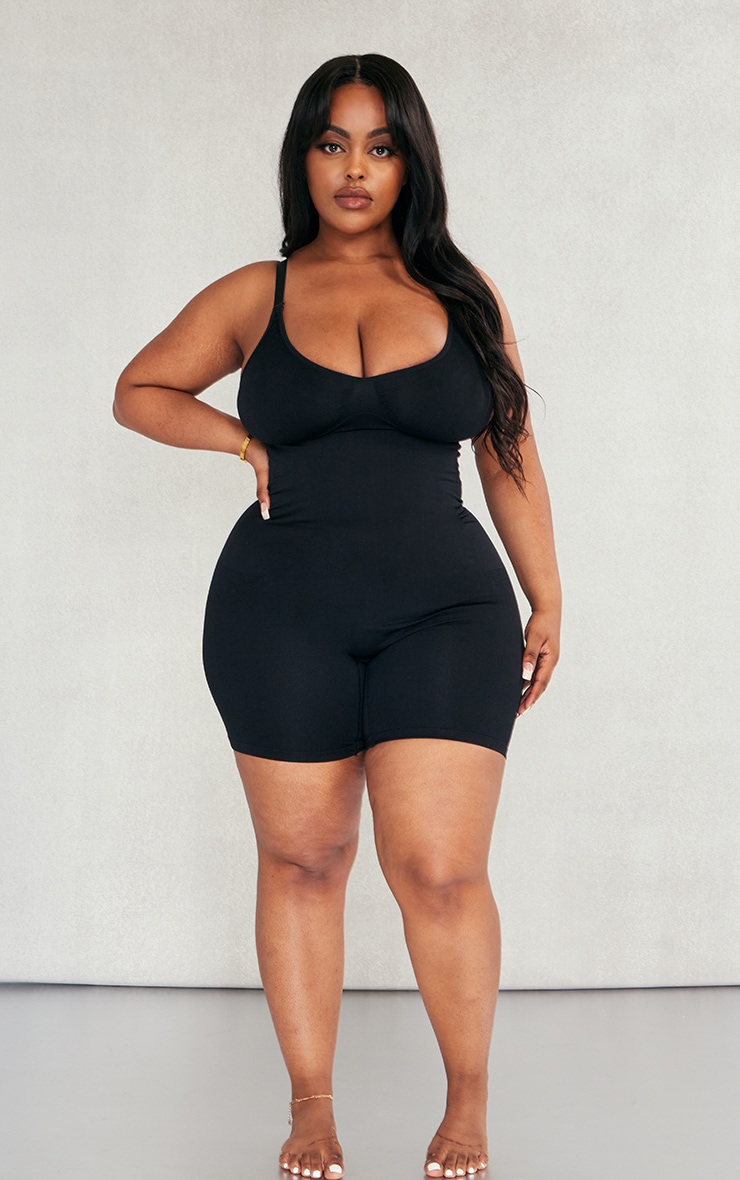 Plus Black Shapewear Unitard image 1