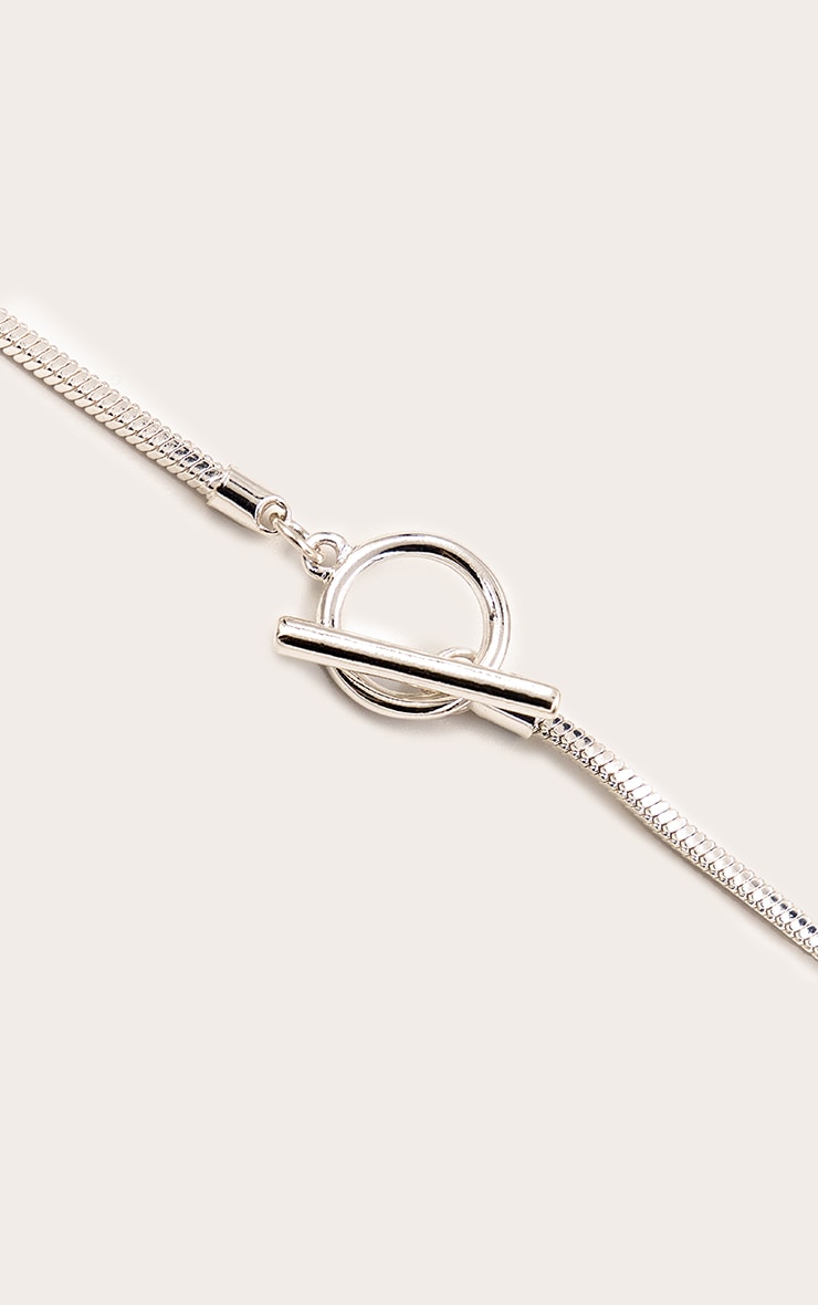 Silver Snake Chain Layered Necklace image 3