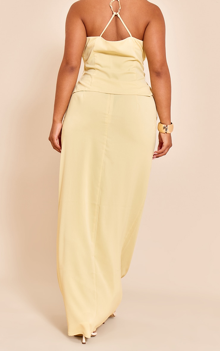 Shape Butter Yellow Gold Trim Strappy Tie Maxi Skirt image 3