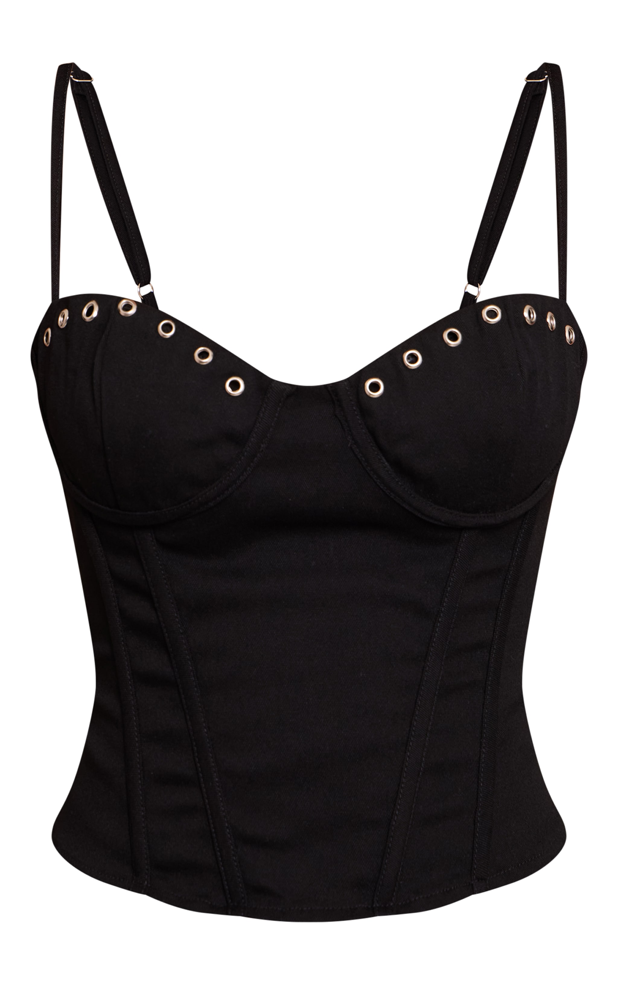 Petite Black Eyelet Detail Corset  image 5