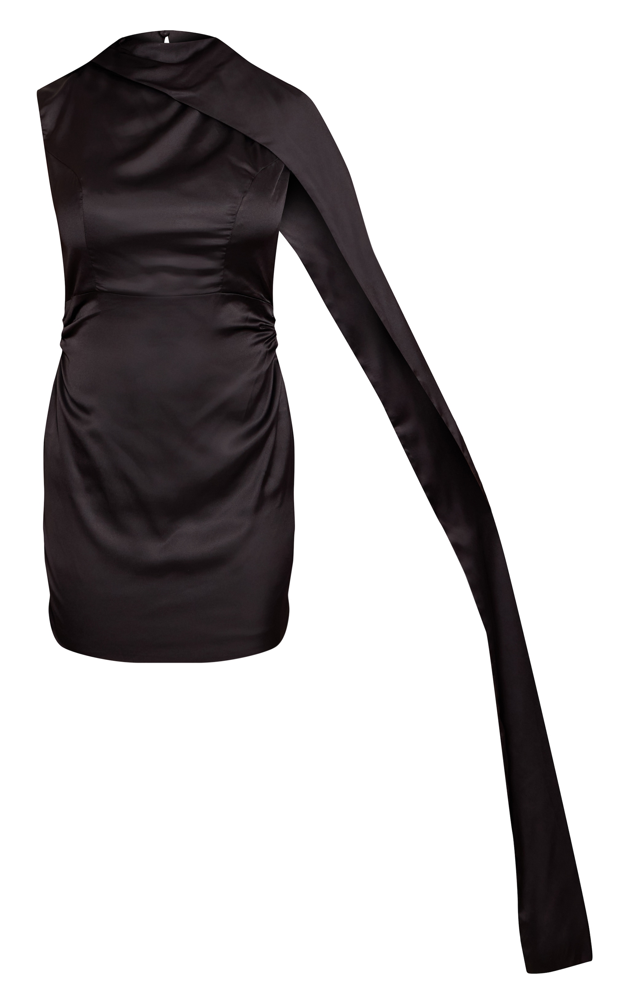 Black Drape Detail Bodycon Mini Dress image 5