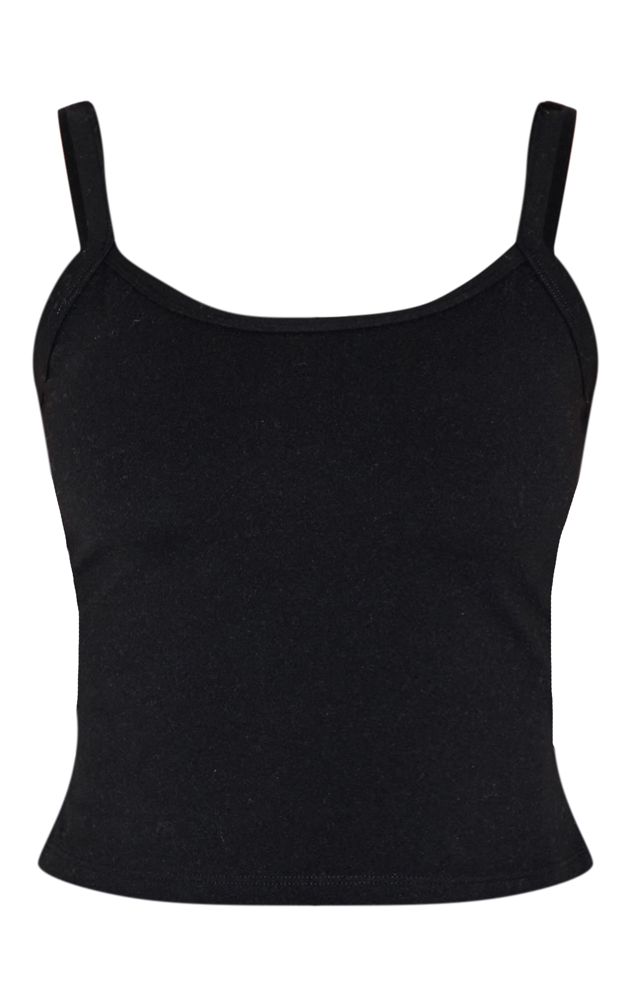 Petite Black Snatched Sculpt Cami Strap Crop Top image 5
