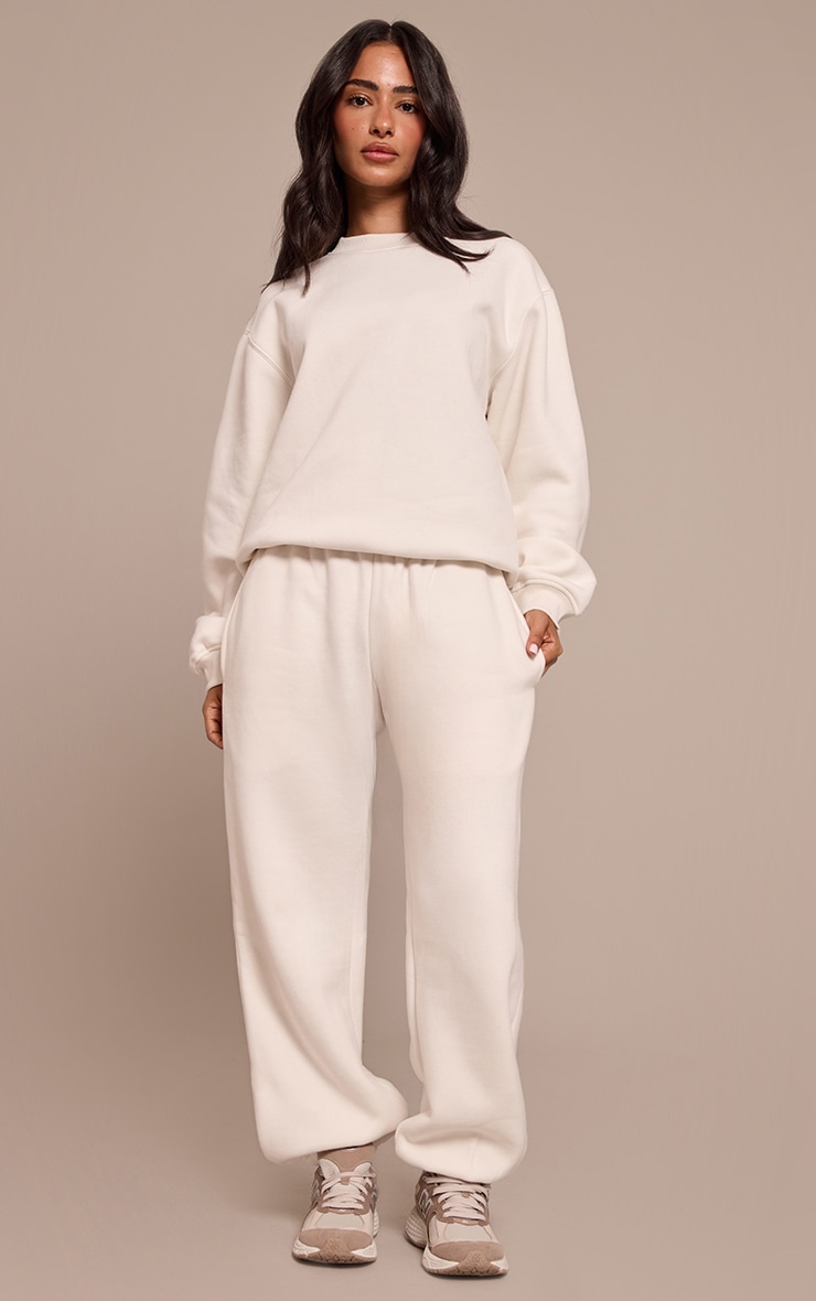 Petite Cream Oversized Crew Sweatshirt image 3
