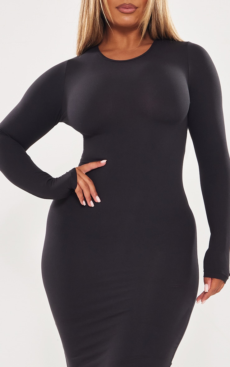Shape Robe longue sculpt noire à manches longues image 4