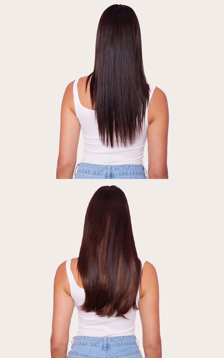 Lullabellz Thick 18` 1 Piece Straight Clip In Hair Extensions Choc Brown image 4