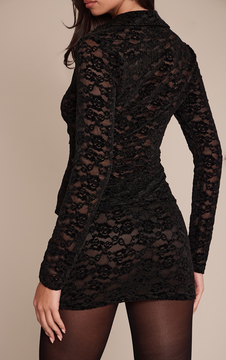 Black Lace Velvet Skirt image 3