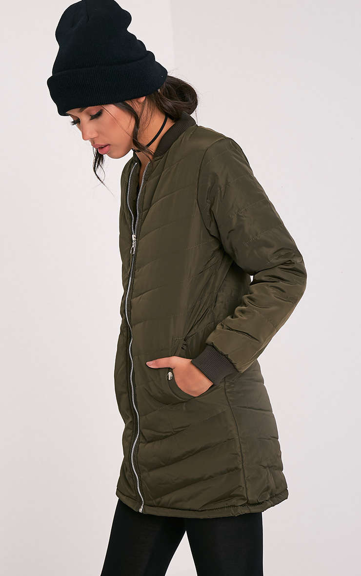 Dani Khaki Padded Coat Coats_Jackets PrettyLittleThing USA