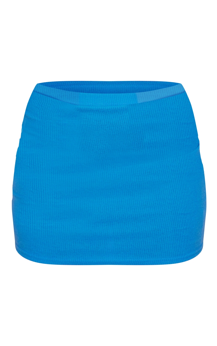 Cobalt Soft Brushed Rib Mini Skirt image 5