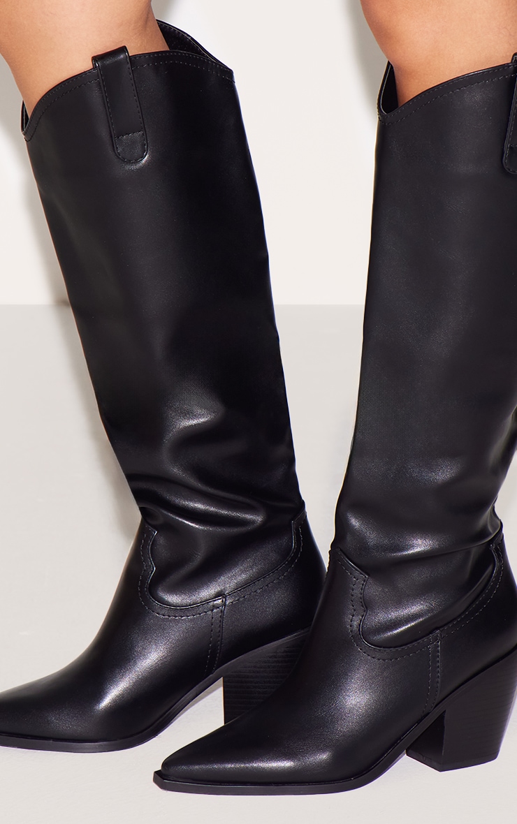 Black Mid Calf Western Boots image 4