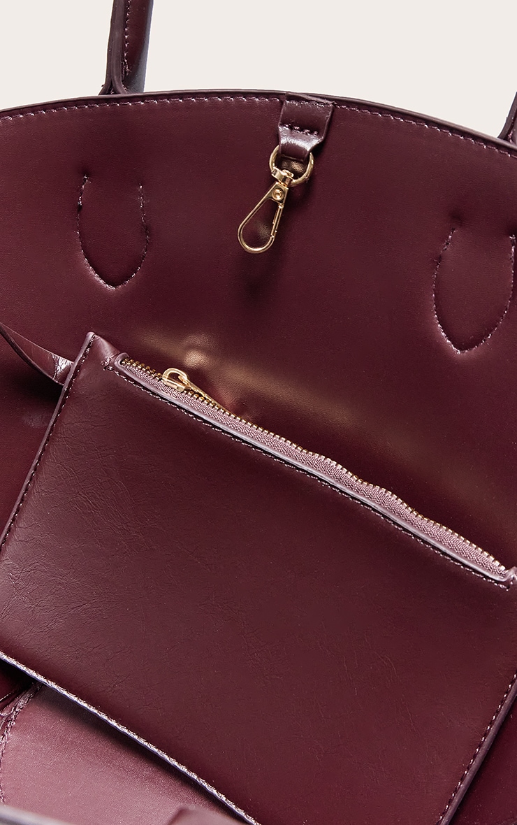 Plum Pu Bucket Tote Bag image 4