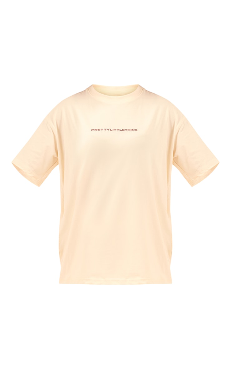 PRETTYLITTLETHING T-shirt oversize beige imprimé image 5