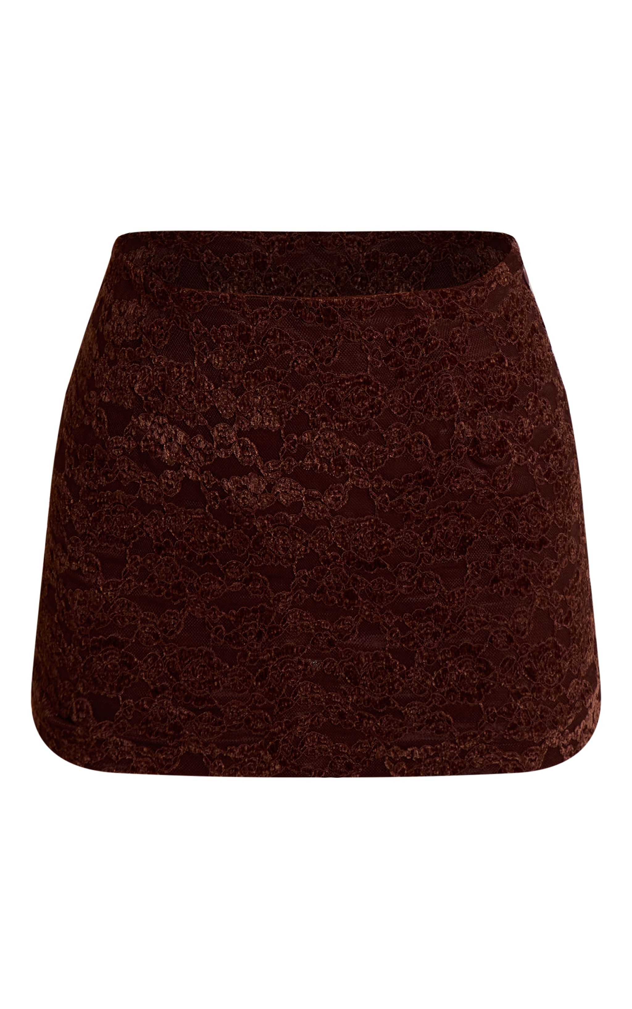 Dark Brown Lace Mid Rise Mini Skirt  image 6