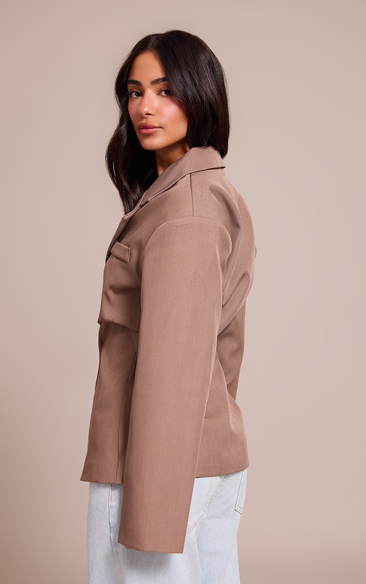 Petite Mushroom Tailored Cinched Waist Blazer image 2