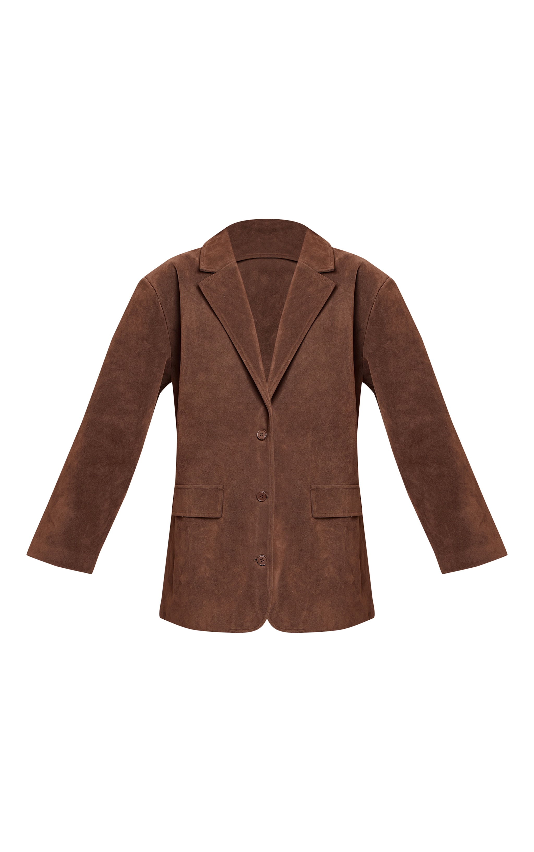 Chocolate Faux Suede Structured Blazer Dress image 5