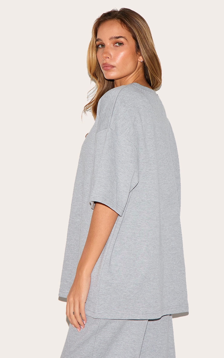 T-shirt oversize en jersey gris image 2