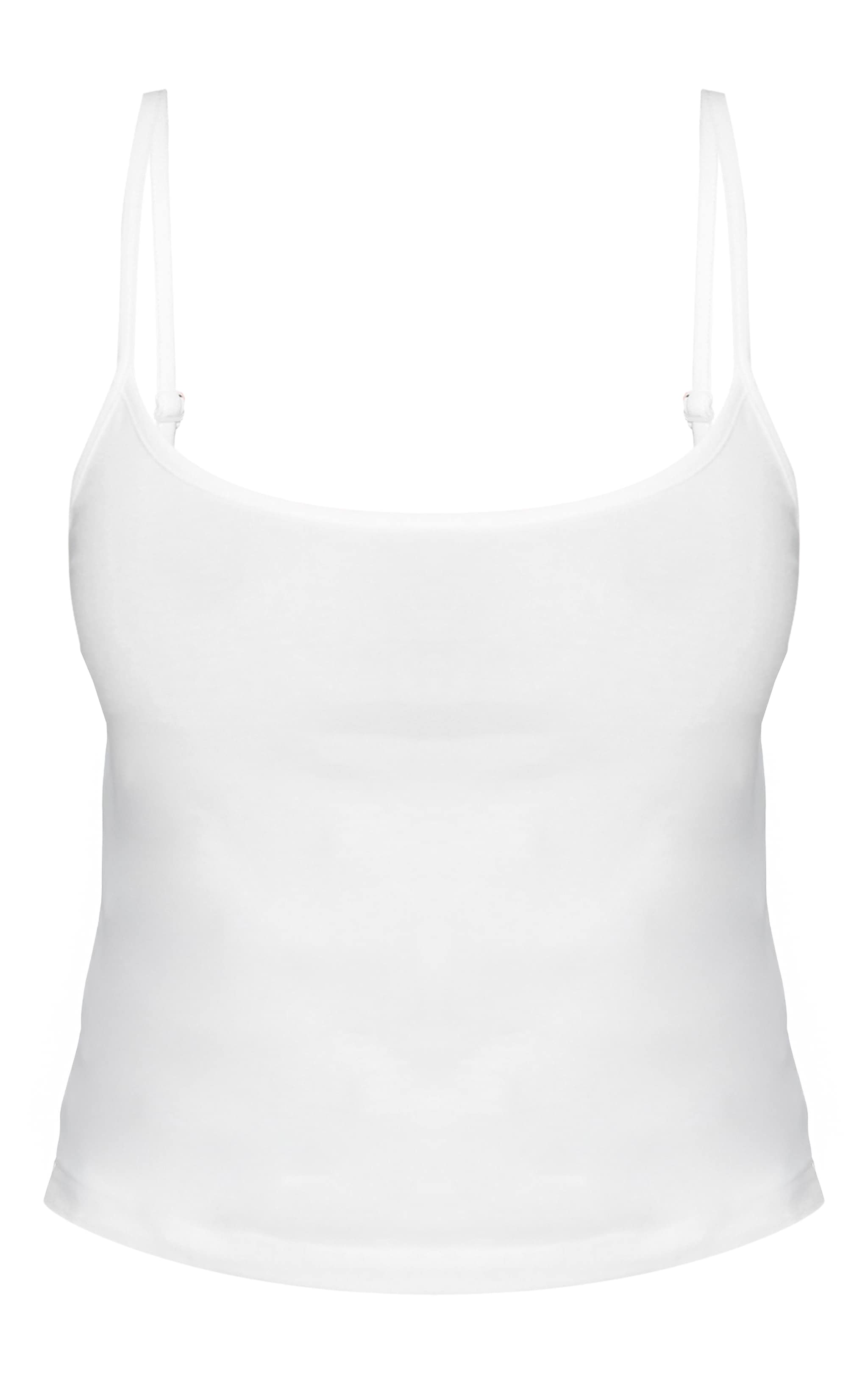 Petite White Soft Cotton Strappy Vest Top image 5