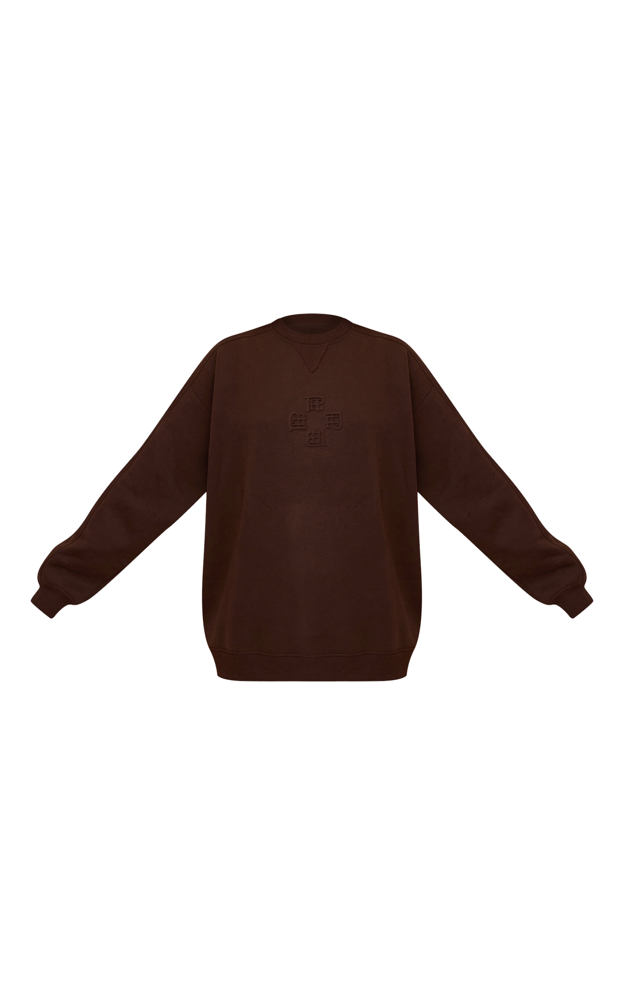 Chocolate PLT Embossed Crew Neck Sweatshirt image 5