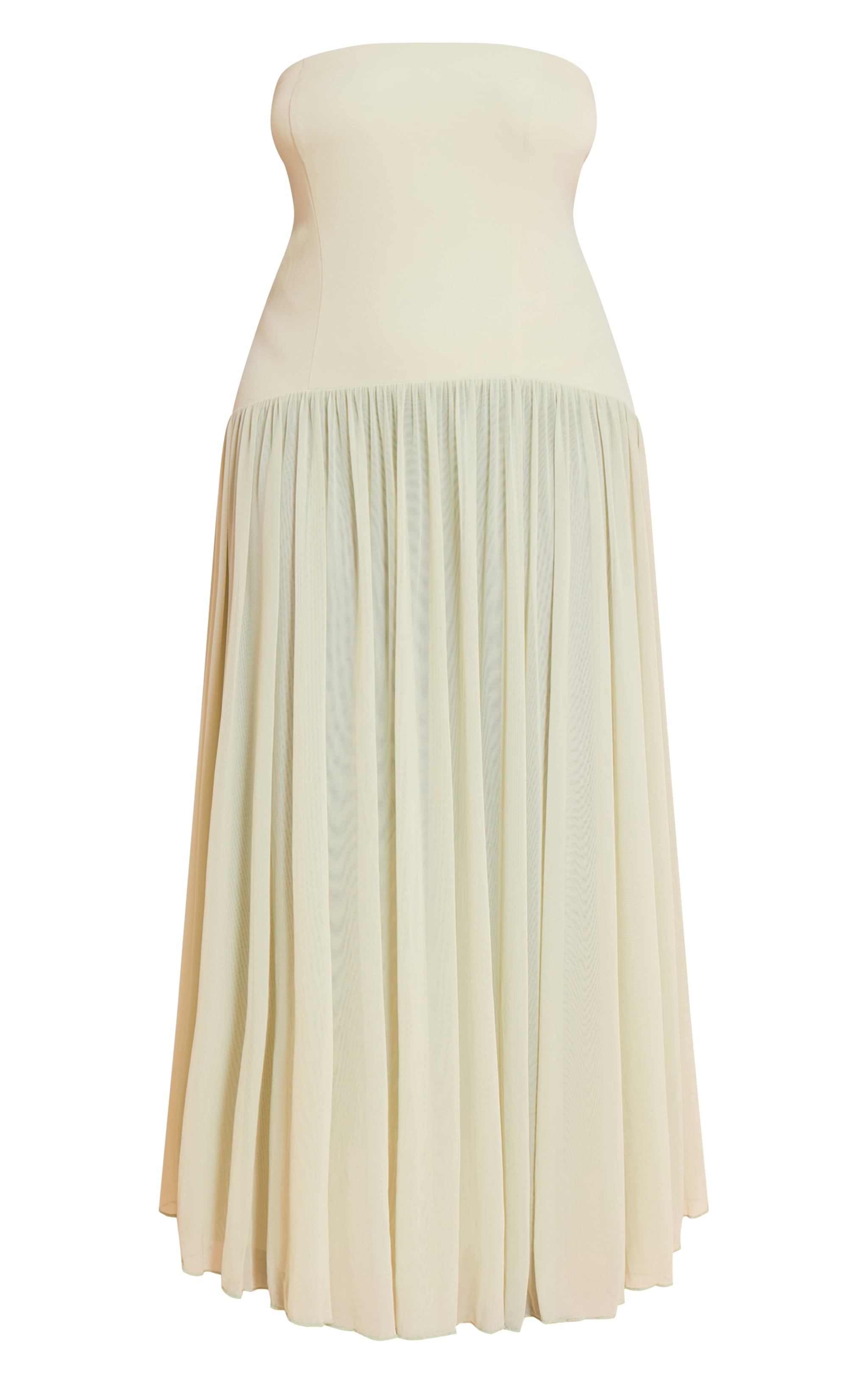 Plus Sage Bandeau Chiffon Pleated Maxi Dress image 5