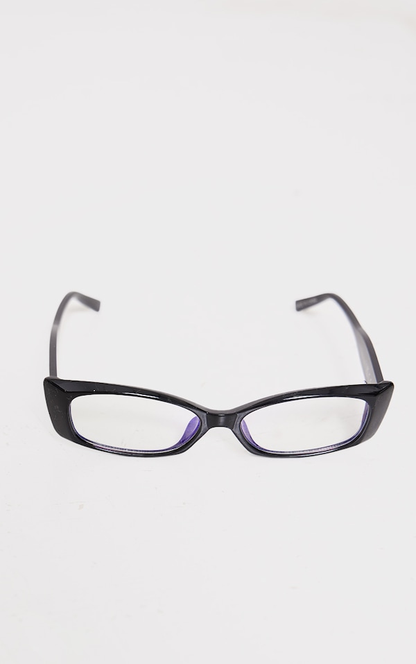 Black Slim Cat Eye Blue Light Readers PrettyLittleThing USA