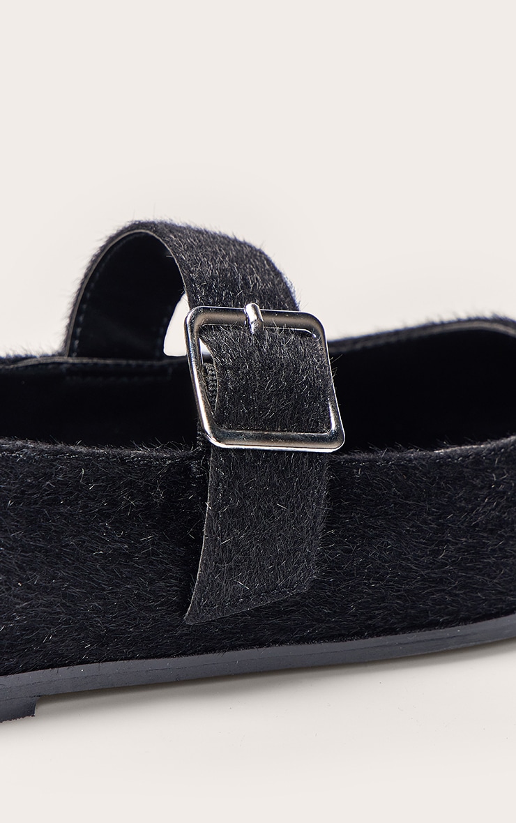 Black Pony Hair Mary Jane Ballet Flats image 5