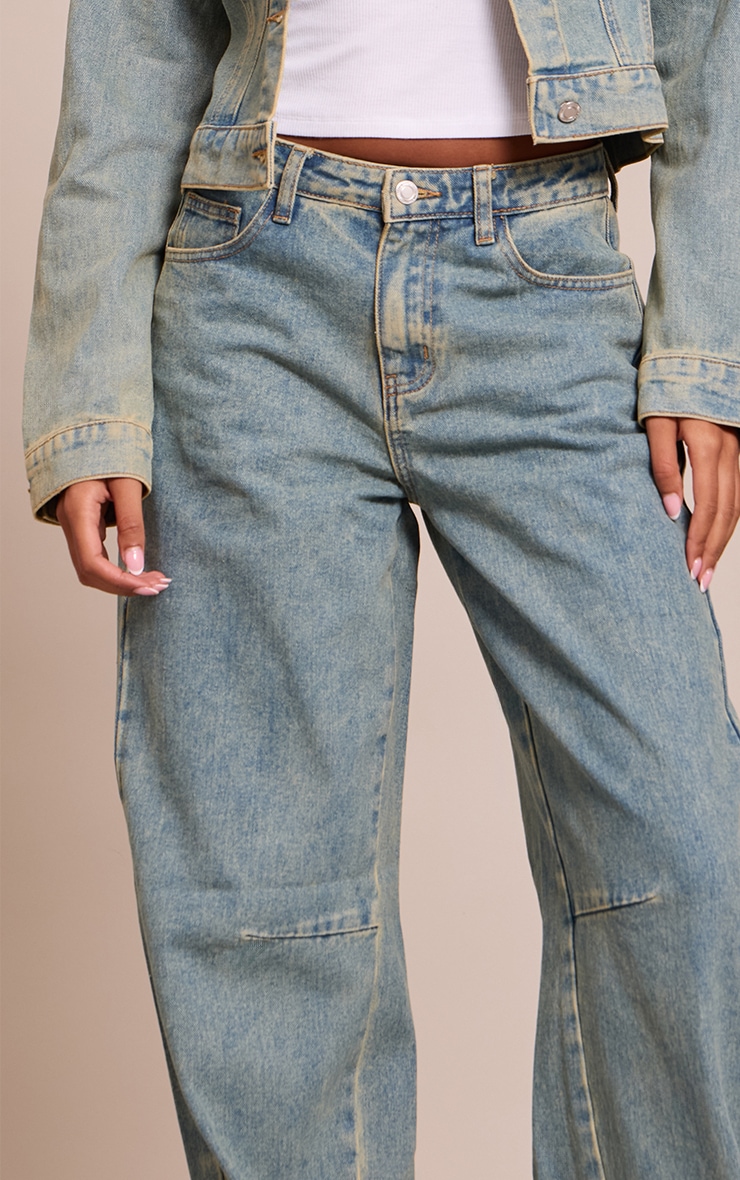 Tall Vintage Seam Detail Low Rise Barrel Jeans image 4
